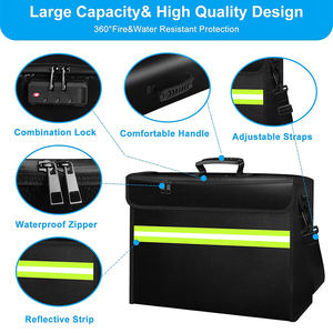 6500°F Fireproof Document Bag with <b>Lock</b>-Fireproof <b>Box</b> with 10 Layers Insulation Materials for Cash Documents Jewelry - Product Image 2