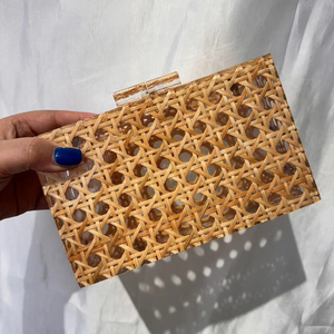 Borsa pochette in bambù da donna 2025 popolare per donna, in acrilico trasparente, borsa da sera, Design <span class=keywords><strong>Chic</strong></span> da donna, - Product Image 1