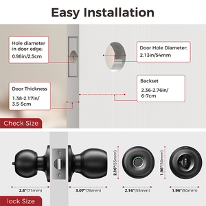 Serratura Intelligente LNDU D500 con Impronta Digitale, Controllo App, Alimentazione di Emergenza Type-C, Facile Installazione per Camera da Letto, Casa, Ufficio - Product Image 6