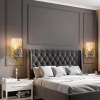 Lampada da Parete Minimalista Postmoderna a Cubo di Cristallo, Illuminazione Decorativa Nordica per Camera da Letto, TV, Corridoio