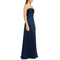 Robe longue en satin élégante pour femmes personnalisée en gros Robe de soirée trapèze pour dames