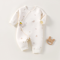 Combinaison Papillon en Coton de Haute Qualité pour Nouveau-né, Manches Longues, Douce, Adorable, Vêtement Bébé, Fermeture Auto-agrippante Kaka Bear