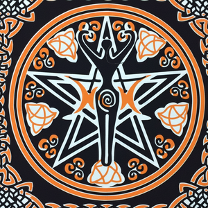 Tarot propagation autel tissu Triple lune déesse pentagramme couverture de Table tenture murale coton fait à la main belle par les expéditeurs indiens - Product Image 1