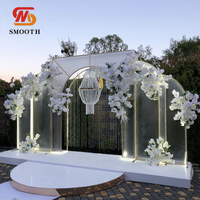 Arche lumineuse LED SMS pour extérieur, en métal, pour jardin, parc, portail, cadre de porte, support de toile de fond de mariage, décoration d'événements
