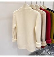 Pull pour femme, col rond, manches longues, coupe ajustée, doublure en polaire, épais et chaud, pour l'hiver