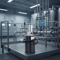 Pompe à engrenages micro-magnétique en acier inoxydable 316L, moteur BLDC intégré 70W pour la mesure de l'eau et de l'huile dans le traitement des eaux usées
