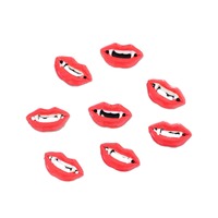 Nouveau produit 3D alliage Halloween Nail Charms Sexy Red Lips Vampire Lip Nail Charm