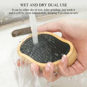 Özel Logo yeniden 2-in-1 ayak kazıyıcı pedikür aracı ayak törpüleyici nasır sökücü çift taraflı Nano cam bambu ayak dosya - Product Image 6