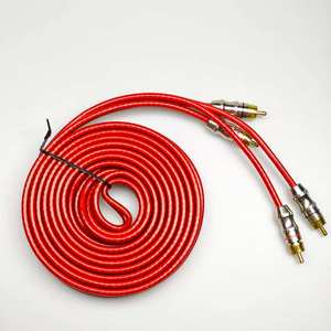 Cable de Audio para Auto 4RCA de PVC Transparente Trenzado de Calidad con Conectores Chapados en Oro y Divisor en Y de Alta Densidad - Product Image 2