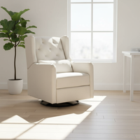 Fauteuil inclinable pivotant au design moderne avec fonction extensible, en tissu microfibre et structure métallique, idéal pour les soins ou le salon