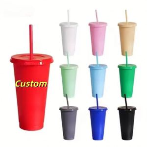 Vaso de Plástico Desechable de PP de 710 ml (24 oz) de Ultra Alta Capacidad con Pajita, Personalizable con Logotipo, Colorido, para Fiestas y Eventos, Venta al Por Mayor - Product Image 2
