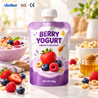 All-in-One Kundenspezifische Plastiktüten mit Logo Ausgießbeutel Tragbare Versiegelte Verpackung für Joghurt Smoothie Kinder Fruchtmarmelade
