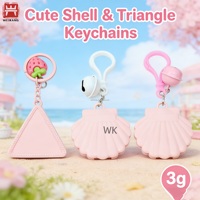 Tube d'huile à lèvres transparent portable, impression personnalisée du logo WK, mini flacon vide pour gloss à lèvres avec couvercle en forme de cœur, porte-clés, emballage cosmétique