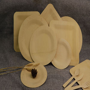 Piatti Monouso Biodegradabili in Bambù Naturale, Polpa Organica per Ristoranti e Feste - Product Image 2