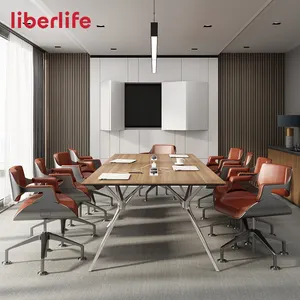 Precios bajos, muebles de oficina contemporáneos minimalistas, mesa de conferencias de reuniones de sala de juntas grande personalizada