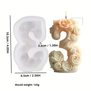 Molde de silicona TangChu con diseño de flor en relieve para velas de aromaterapia y jabones, molde DIY de piedra difusora con diseño de rosa, molde individual para pasteles. - Product Image 4