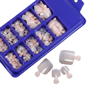 Lot <span class=keywords><strong>de</strong></span> 120 faux ongles d'orteil couleur nude, haut <span class=keywords><strong>de</strong></span> gamme, pour femmes, amovibles, carrés, courts, pour usage transfrontalier - Product Image 1