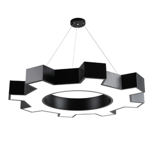 Lampada a sospensione Design industriale ad alta luminosità risparmio energetico 36W 60cm lampada a forma di ingranaggio nera - Product Image 2