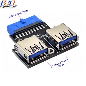 <span class=keywords><strong>2</strong></span> USB Type-موصل إلى اللوحة الأم رأس 19PIN محول بطاقة 5Gbps في المخزون - Product Image 1