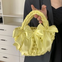 Mode tissé à la main Crochet sac panier fourre-tout seau sacs de soirée Banquet main sac à bandoulière femme fête sac à main Sac tendance 2024 sac