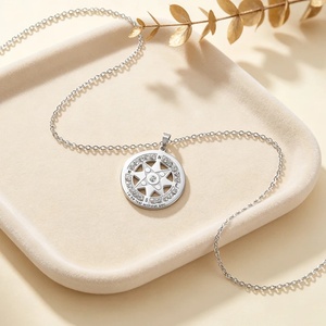 Collana con Ciondolo Bussola Vintage con Strass, Catena in Acciaio Inossidabile, Incisione 'Senza Te Sarei Perduto', Regalo di Anniversario per Donne - Product Image 6