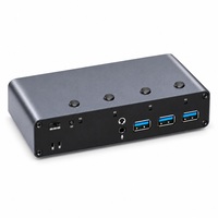 Commutateur KVM Hardrock pour 2.1 ordinateurs, 1 moniteur, 8K 60Hz, hub USB 3.0 5 Gbps avec télécommande IR en stock