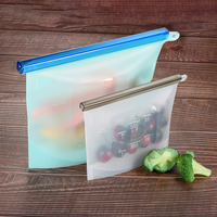 Bolsas de Silicona para Almacenamiento de Alimentos con Código de Color y Cierre Deslizante, Bolsas Reutilizables para Congelador para Preparación de Comidas Familiares y Refrigerios