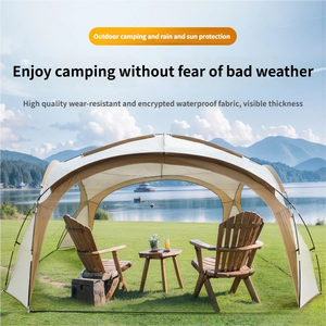 Kubbe Oxford Kamuflaj Yaz Kamp Çadırı Tek Katmanlı Taşınabilir Güneşlik Gümüş Kaplamalı 2000mm Su Geçirmez Premium Dış Mekan - Product Image 3