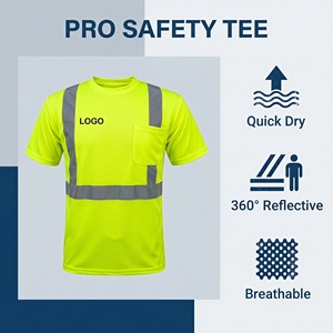 Bande réfléchissante segmentée haute visibilité pour le cyclisme nocturne, travaux routiers, t-shirt <span class=keywords><strong>de</strong></span> sécurité réfléchissant avec logo personnalisé - Product Image 1