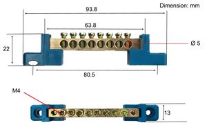 Chaer 6*9/8*12 <span class=keywords><strong>bornier</strong></span> de terre barre de borne de liaison neutre barre neutre borne neutre - Product Image 4