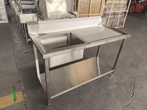 Fregadero de Cocina Comercial Chino de Acero Inoxidable 201 304 con un Solo Tazón - Product Image 4