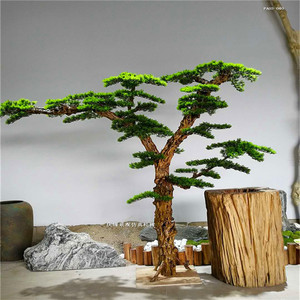 Bonsái de pino artificial al por mayor, árbol bonsái en maceta de pino rojo - Product Image 3