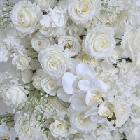 Decoración Floral para Arco de Boda, Flores para Exhibición en Salón de Eventos, Decoración de Arco de Boda con Hortensias y Rosas en Hilera