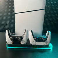 Support de station d'accueil de chargeur rapide noir transparent pour station de refroidissement de contrôleur de console mince PS5 avec accessoires essentiels pour les joueurs