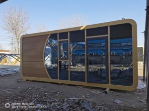 <span class=keywords><strong>Lit</strong></span> en structure d'acier épaissie Apple Cabin |   Hôtel modulaire en conteneurs en bois et en acier, dortoir, restaurant |   Midcentury respirant - Product Image 5