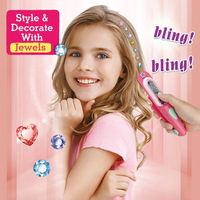 Kit de fabrication de perles DIY et de tampons à strass pour cheveux pour filles, outil de coiffure Kpop avec strass, cadeau d'anniversaire pour jeu d'imitation