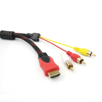 Cable negro de alta calidad de 1,5 M, convertidor HD a 3RCA, para DVD, HDTV STB 1080P