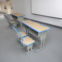Ensemble moderne de bureau et chaise scolaire en acier, écologique, durable, réglable en hauteur, table de formation pour salle de classe, pour les élèves