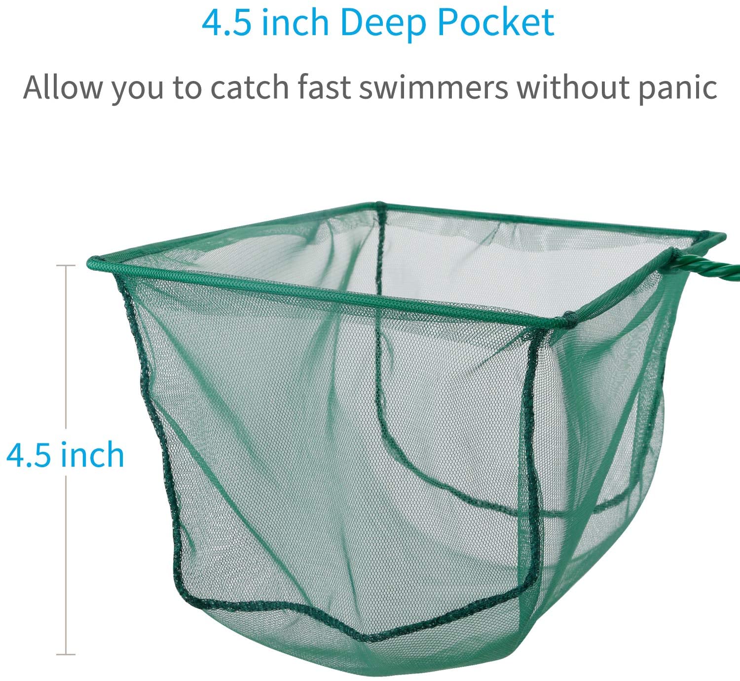 8 Inch Aquarium Fish Net - Fine Mesh with 10.5 Inch Handle
