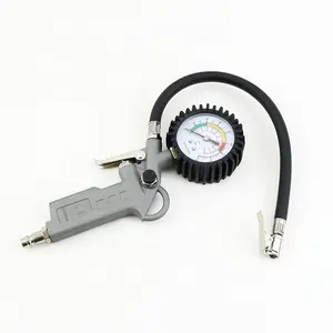 Cheap Professional Tire Pressure Gauge With Hose And Dual Head Air Chuck Hand Held Tire Pressure Checker