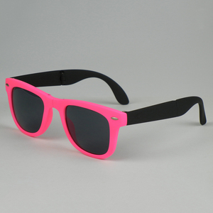 Gafas de Sol de espejo de diseñador al por mayor MARCO DE PC plegable protección UV400 certificado CE negro fluorescente verde amarillo púrpura - Product Image 3