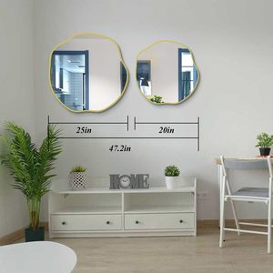 <span class=keywords><strong>Specchio</strong></span> da Parete Ondulato Irregolare, <span class=keywords><strong>Specchio</strong></span> Decorativo Grande Moderno Asimmetrico per Soggiorno, Camera da Letto, Ingresso - Product Image 5