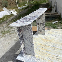 Table console de luxe nordique de haute qualité en marbre Calacatta Viola, décoration d'intérieur, tables console longues personnalisées