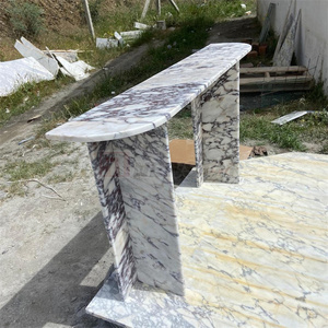 طاولة كونسول فاخرة عالية الجودة من الرخام الكالاكاتا فيولا بتصميم اسكندنافي، ديكور منزلي، طاولات كونسول طويلة قابلة للتخصيص - Product Image 6