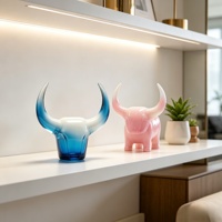 Ornement de table en forme de tête de taureau personnalisable BZY, décoration d'intérieur ou grande sculpture en résine transparente pour l'extérieur