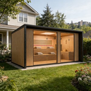 Sauna Cuadrada de Leña para Exteriores, Sauna Móvil, Casa Contenedor de Madera Sólida, Sauna Exterior, Sauna Seca - Product Image 4