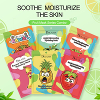 Masque facial en feuille coréen à prix de gros, masques faciaux naturels aux extraits de plantes et de fruits pour la beauté