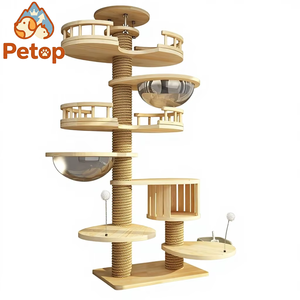Petop Floor Standing Tall <strong>Cat</strong> Tree Solid Wood Multi Layer Luxury Climbing Structure with Space Capsule Condo <strong>Scratching</strong> <strong>Posts</strong> - Product Image 1
