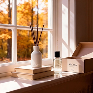 Difusor de Aroma de logotipo personalizado hecho a mano aceite esencial de cerámica fragancia de porcelana botella difusora de caña ecológica con caja - Product Image 5