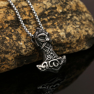Yunnique-collar con colgante de martillo de Thor de acero inoxidable para hombre, estilo vikingo nórdico, regalo, joyería, accesorio de moda - Product Image 1